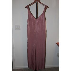 Moon River Silky Mauve Adjustable Buckle Straps Midi Jumpsuit Overalls Size S